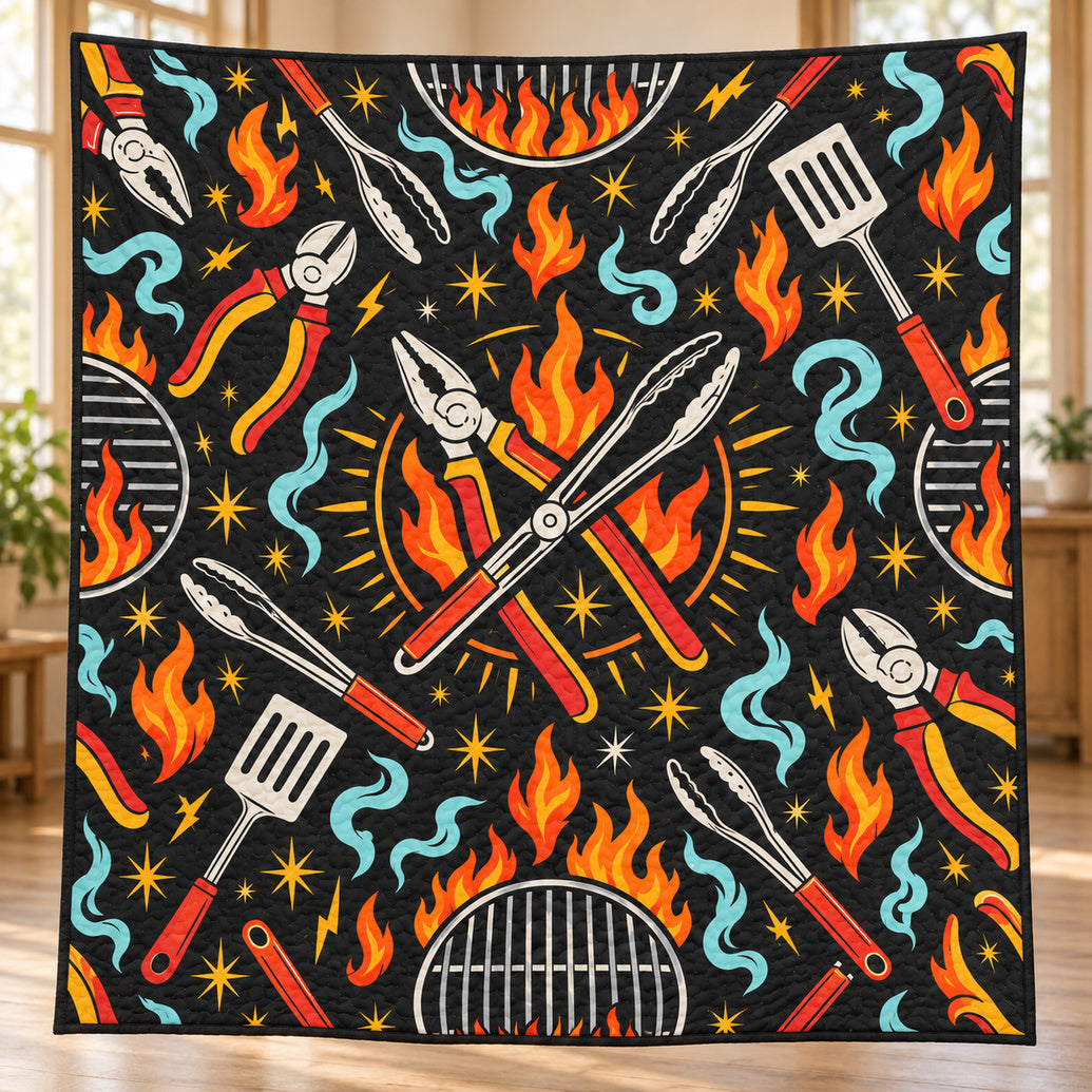Weekend Wire & Fire Cookout Quilt Blanket