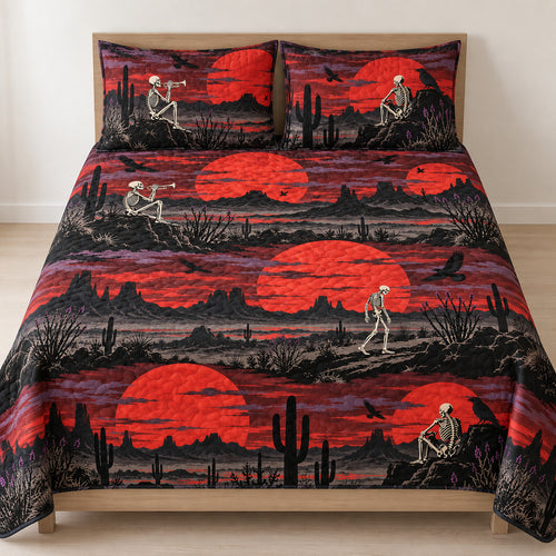 Crimson Sundown Bones Bedding Set