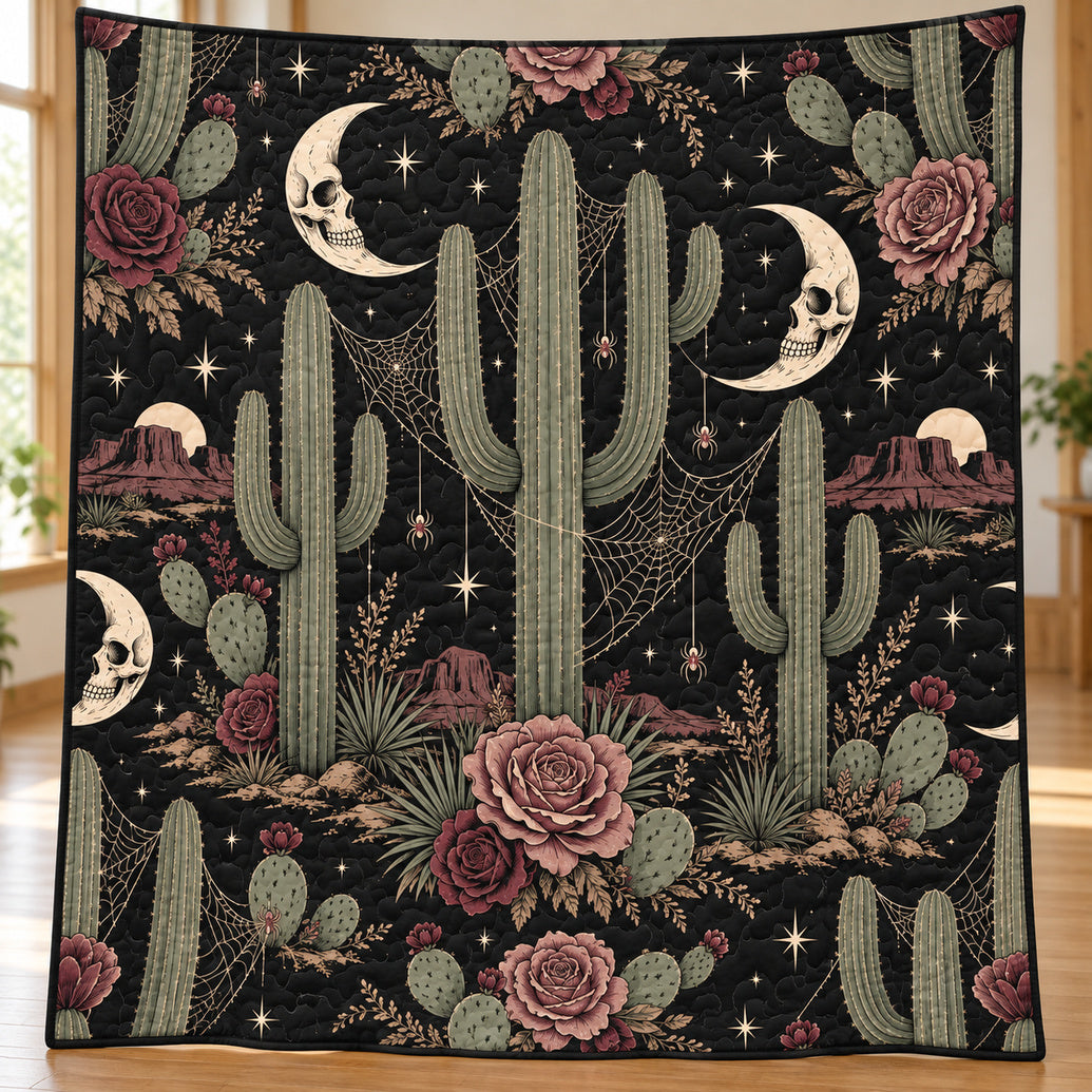 Saguaro Widow Garden Quilt Blanket