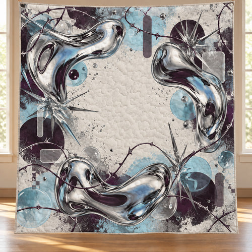 Mercury Geometry Static Quilt Blanket