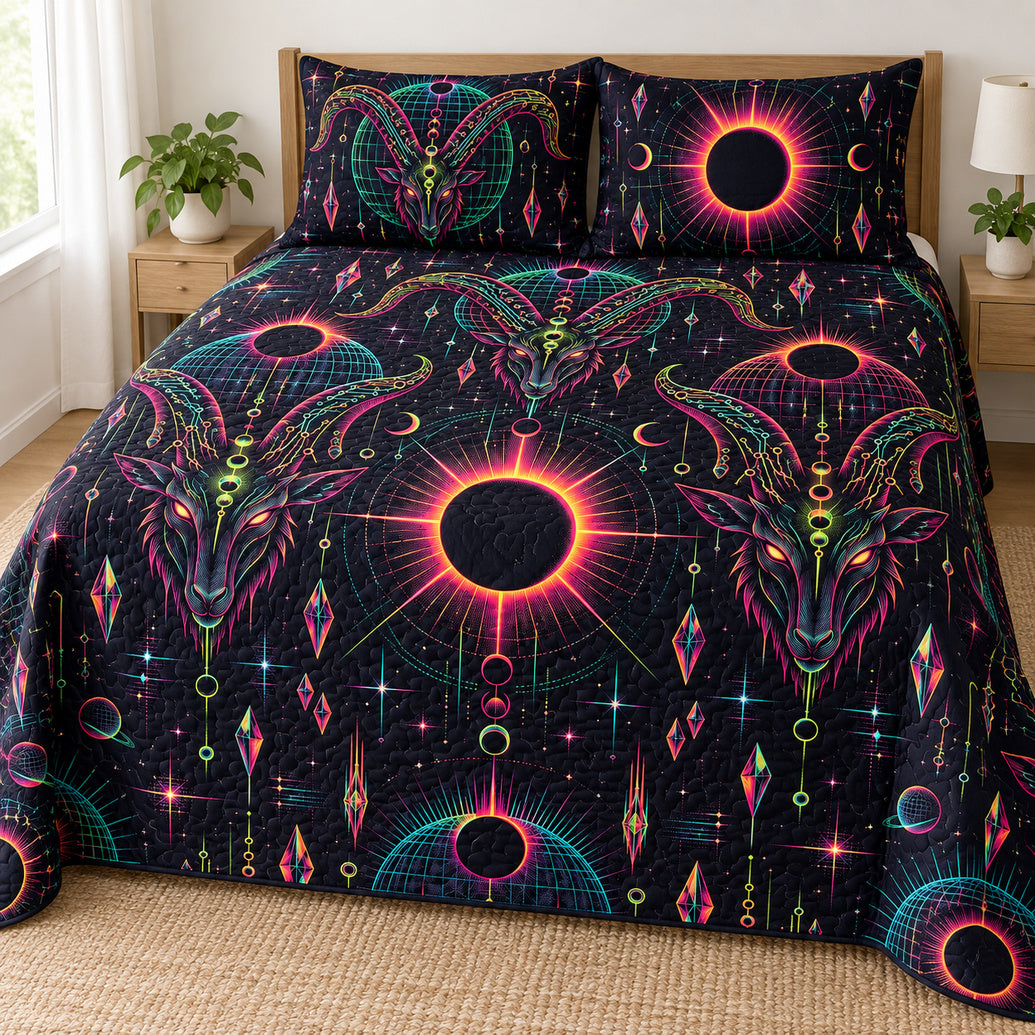 Neon Horn Eclipse Bedding Set