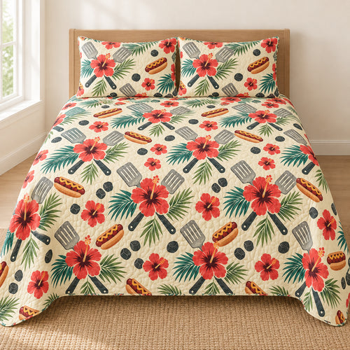 Hibiscus Hotdog Tools Bedding Set