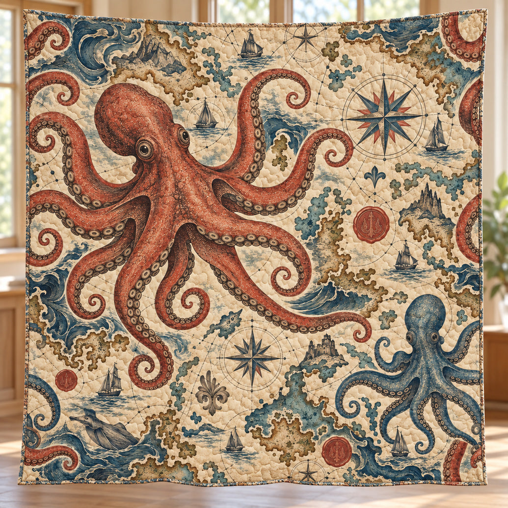 Chartroom Kraken Relics Quilt Blanket