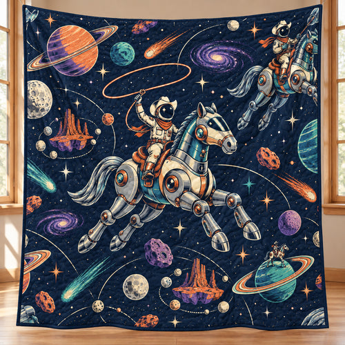 Cosmic Bronco Circuit Quilt Blanket