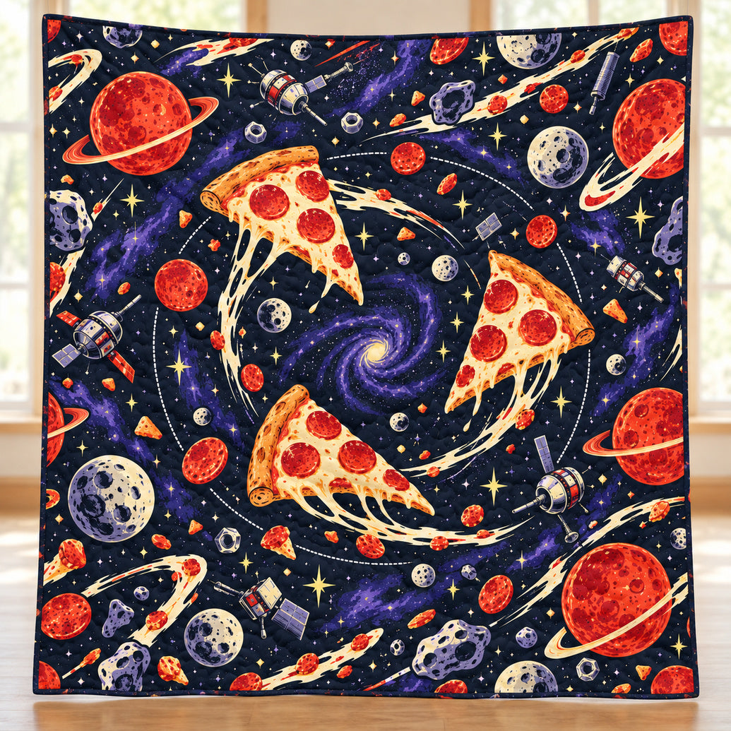 Pepperoni Planet Salvage Quilt Blanket