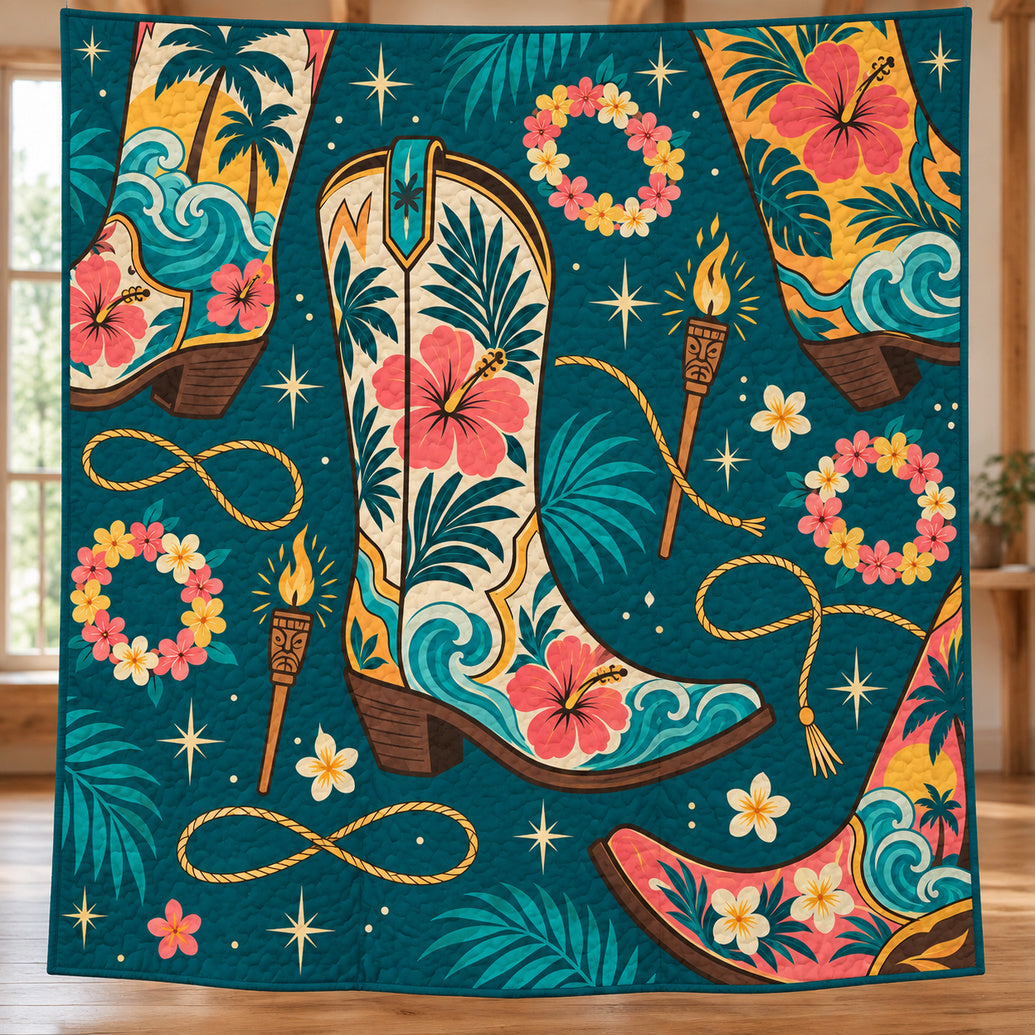Tiki Boot Social Quilt Blanket