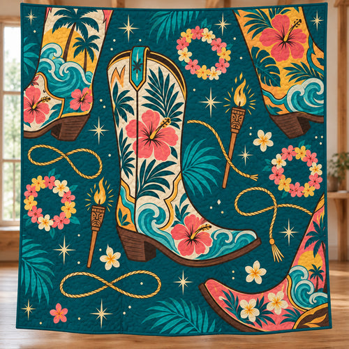 Tiki Boot Social Quilt Blanket