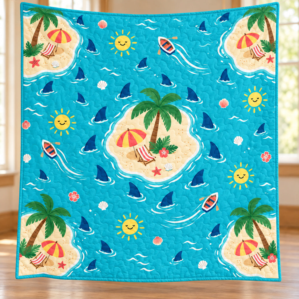 Pocket-Island Fin Parade Quilt Blanket