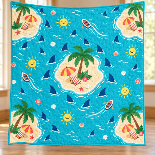 Pocket-Island Fin Parade Quilt Blanket