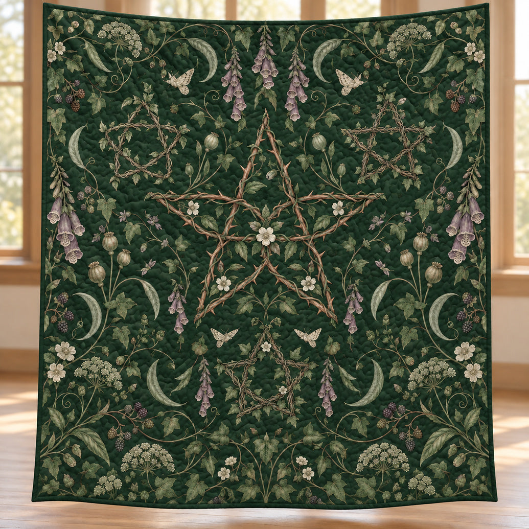 Thorned Star Herbarium Quilt Blanket