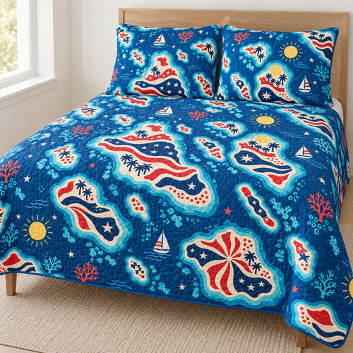 Stars-and-Stripes Island Relay Bedding Set