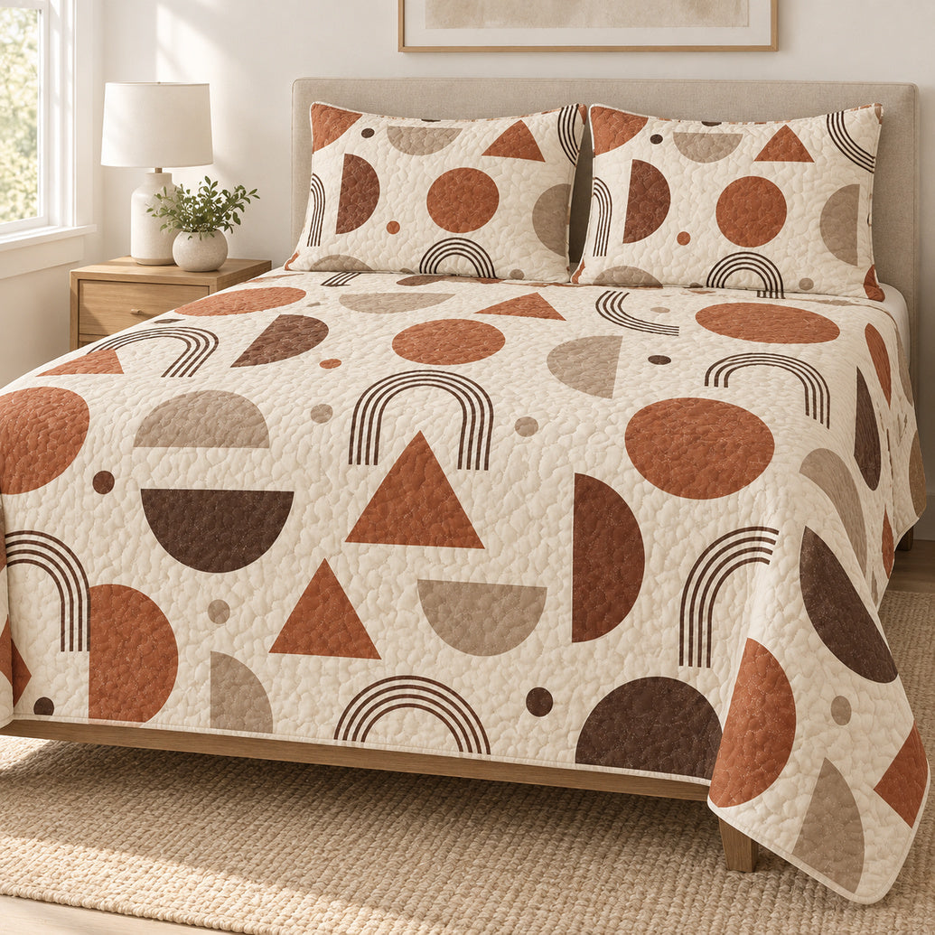 Terracotta Orbit Tile Bedding Set
