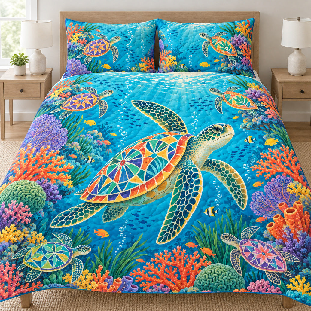 Reef Garden Turtle Drift Bedding Set