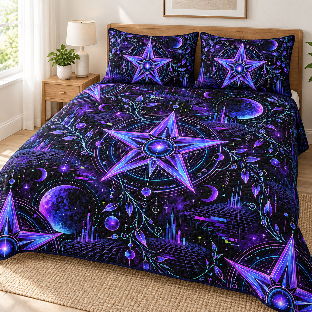 Ultraviolet Signal Pentacles Bedroom Bedding Set