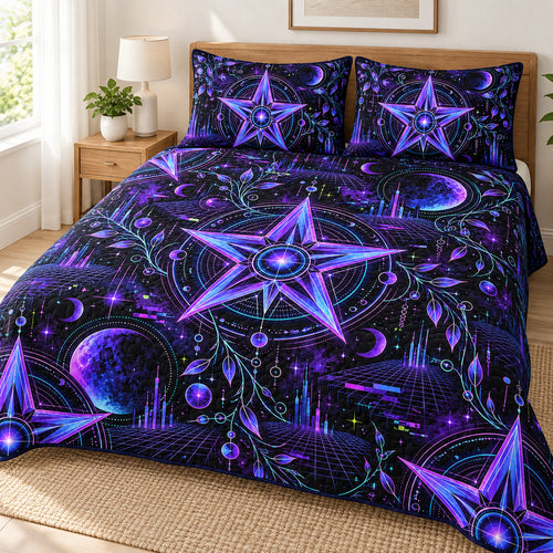 Ultraviolet Signal Pentacles Bedroom Bedding Set