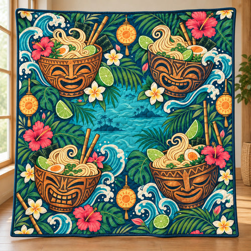 Tiki Ramen Lagoon Quilt Blanket