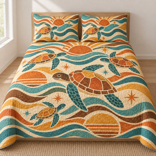Seventies Turtle Sunblocks Bedding Set