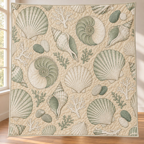 Sage Shell Gallery Quilt Blanket