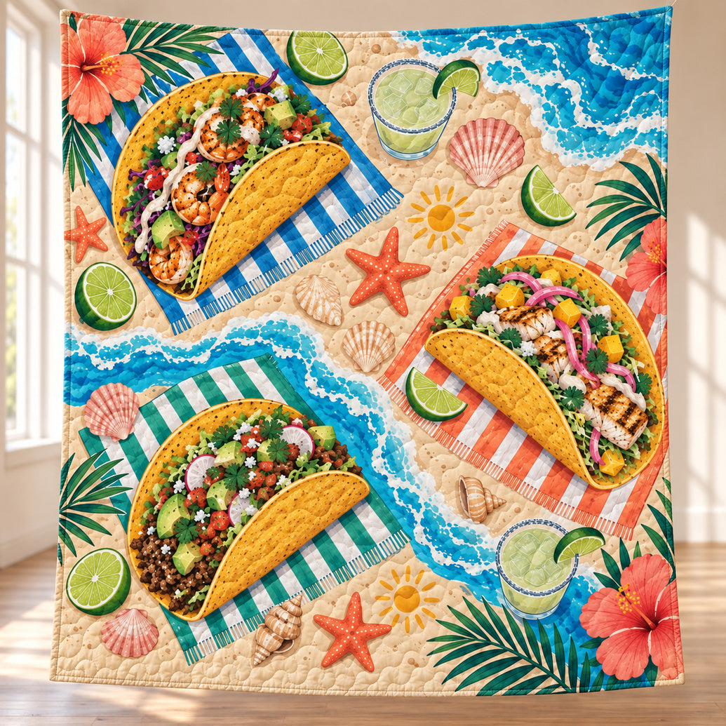 Lime Tide Taco Picnic Quilt Blanket