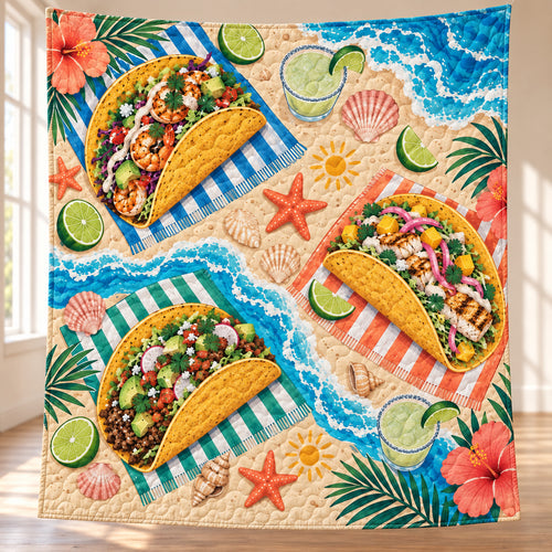 Lime Tide Taco Picnic Quilt Blanket