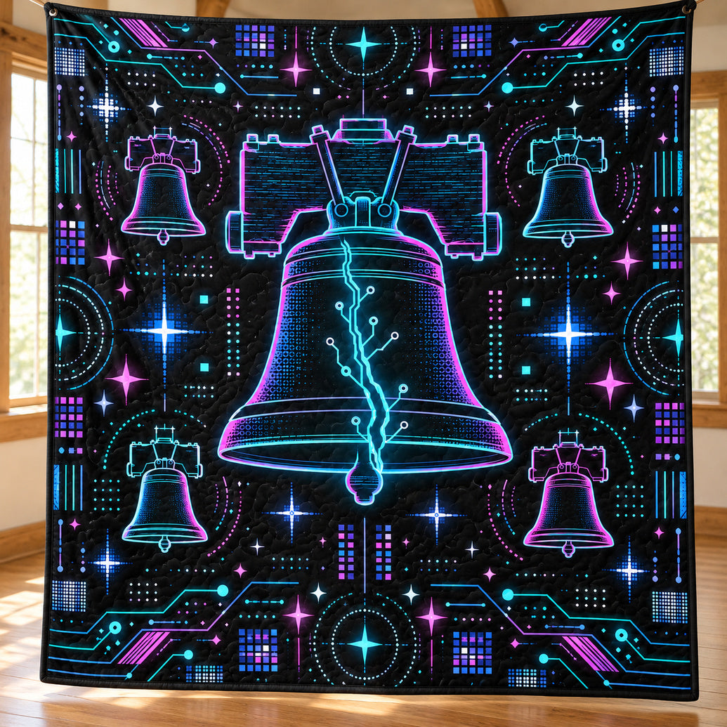 Liberty Bell Signal Grid Quilt Blanket