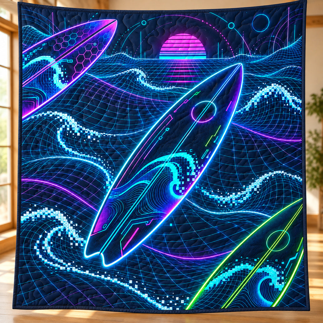 Electric Breakline Grid Quilt Blanket
