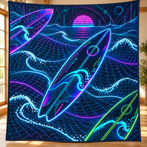 Electric Breakline Grid Quilt Blanket