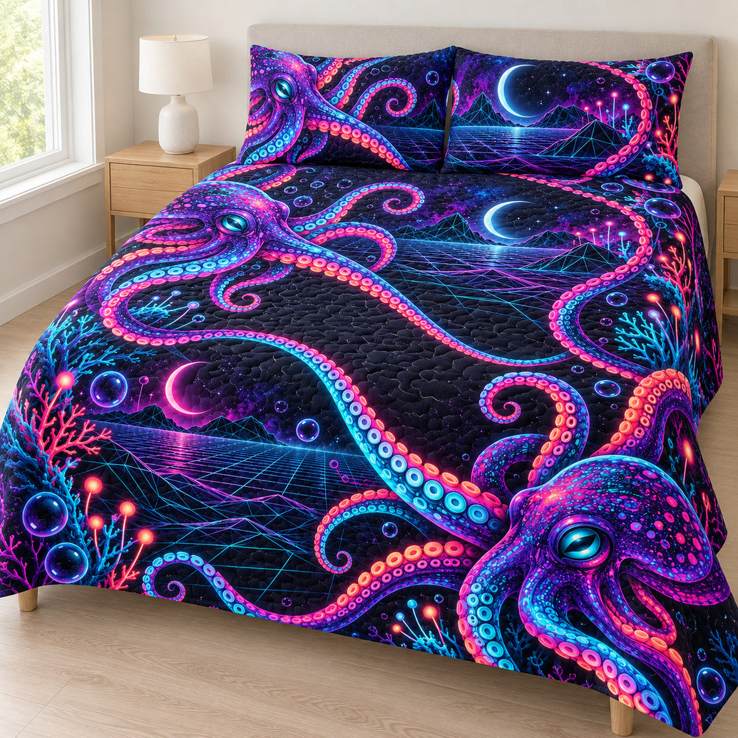 Neon Kraken Circuit Bedding Set