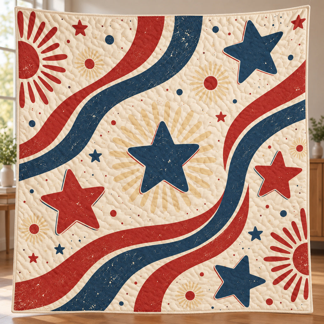 Seventies Starstripe Sunfade Quilt Blanket