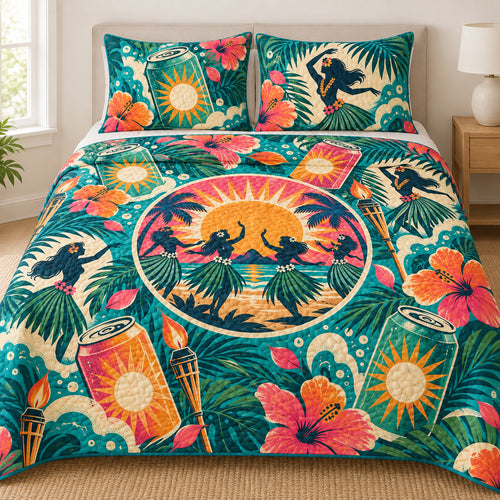 Tiki Tin Luau Rhythm Bedding Set