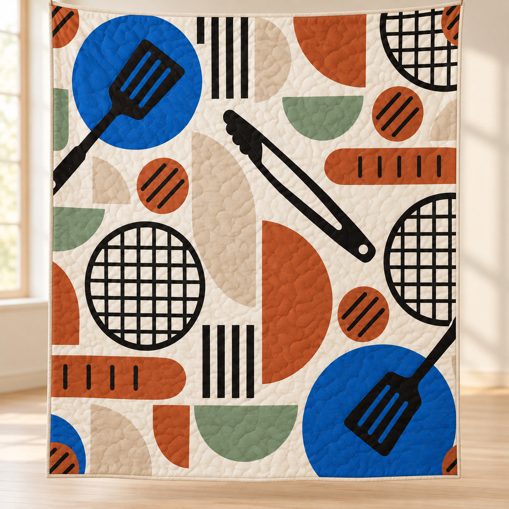 Modular Cookout Geometry Quilt Blanket