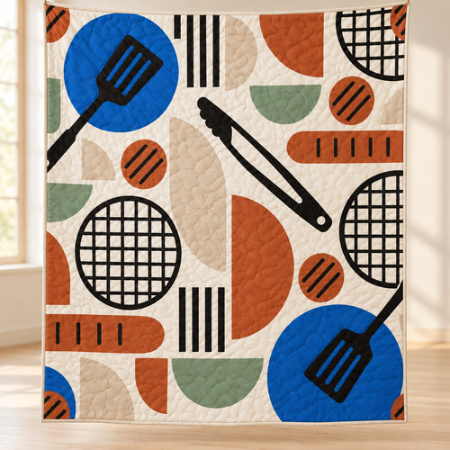 Modular Cookout Geometry Quilt Blanket