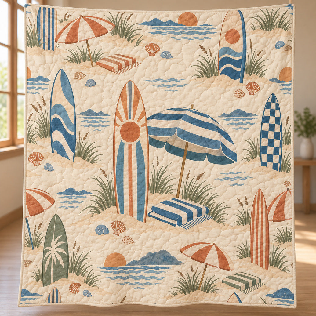 Quiet Shore Board Stand Quilt Blanket