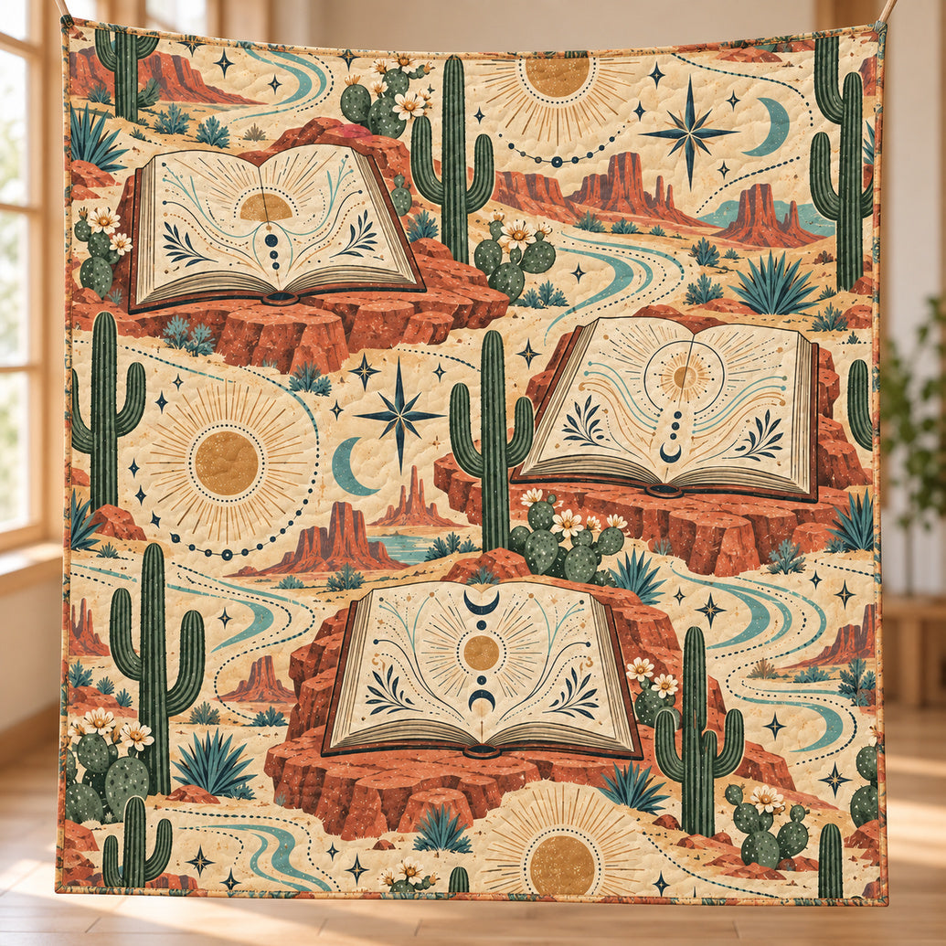 Desert Scripture Sundial Quilt Blanket