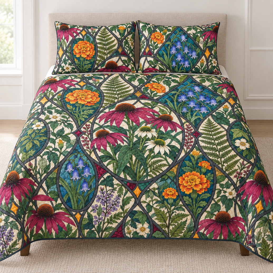 Wildflower Leadlight Garden Bedding Set