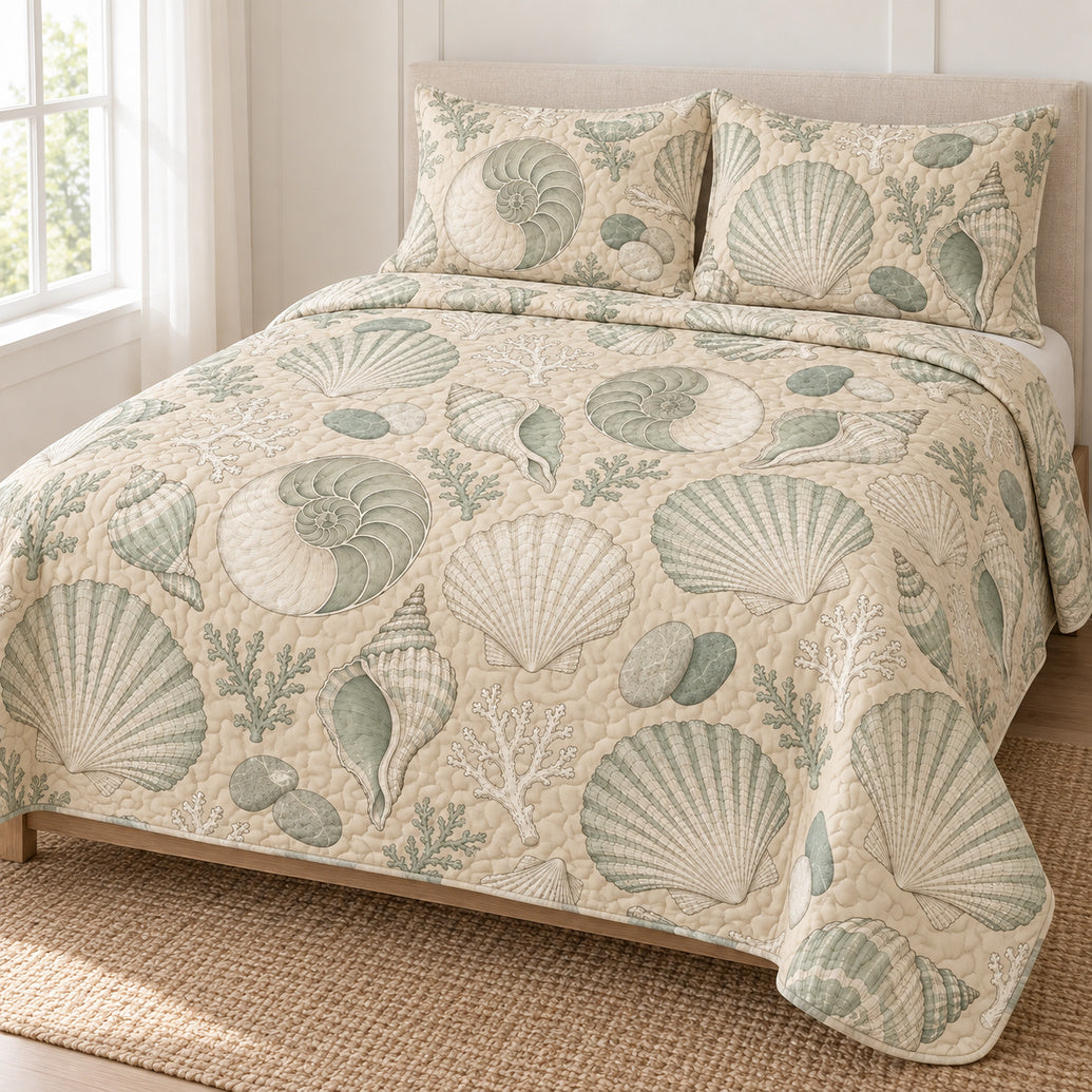 Sage Shell Gallery Bedding Set