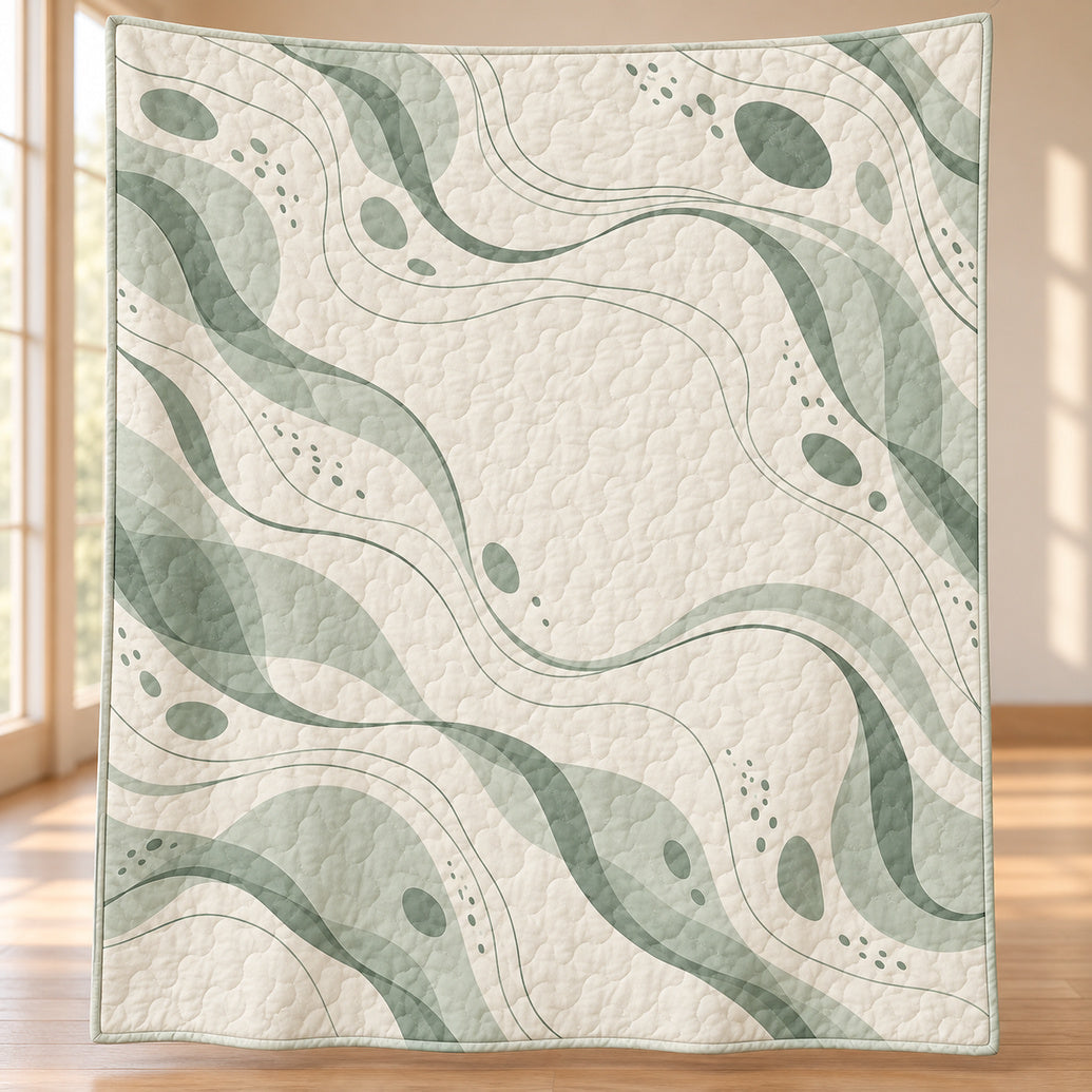 Sage Current Traces Quilt Blanket