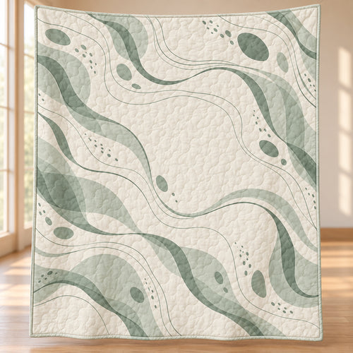 Sage Current Traces Quilt Blanket