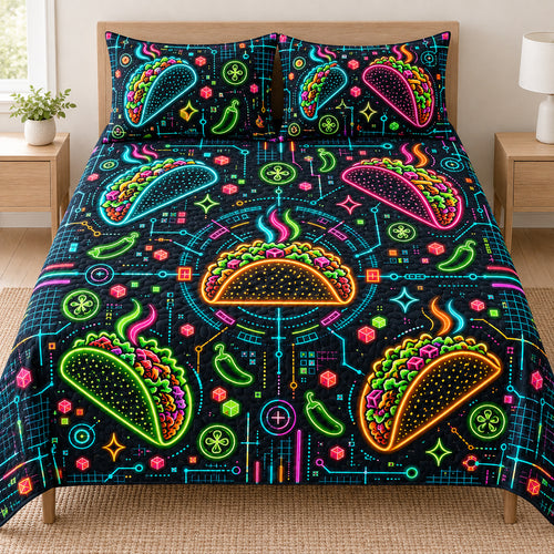 Neon Taco Circuit Bedding Set