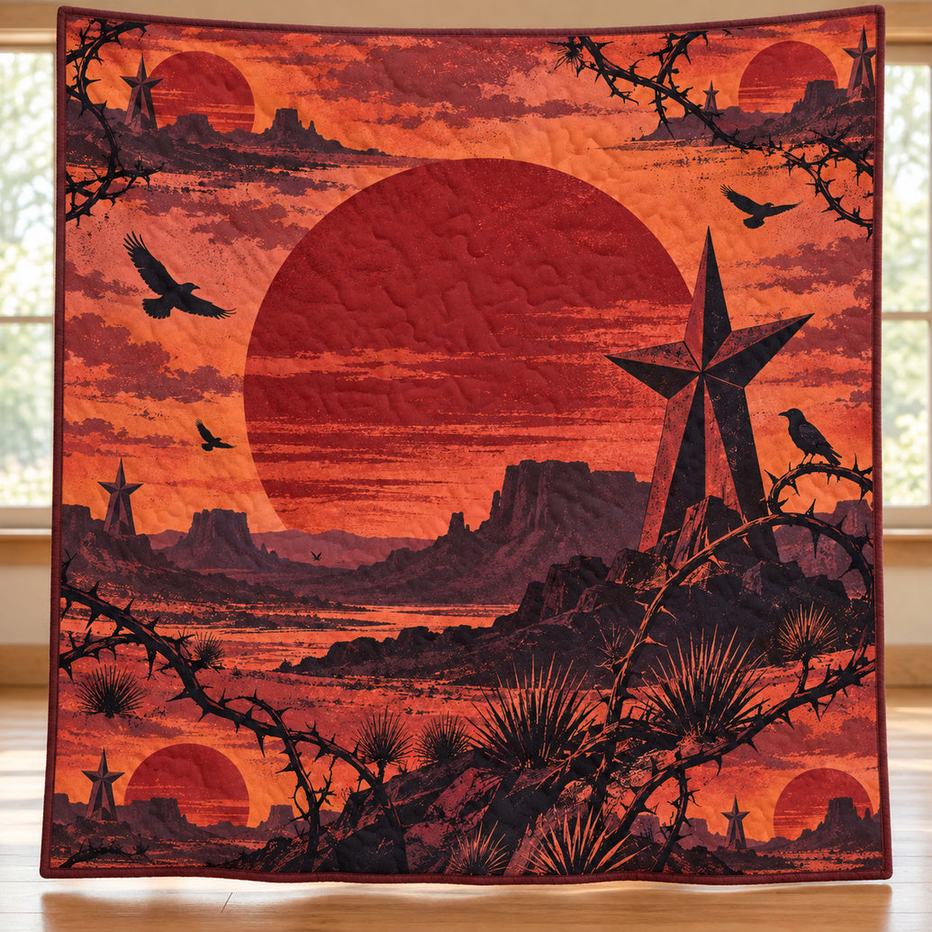 Oxblood Mesa Emblems Quilt Blanket
