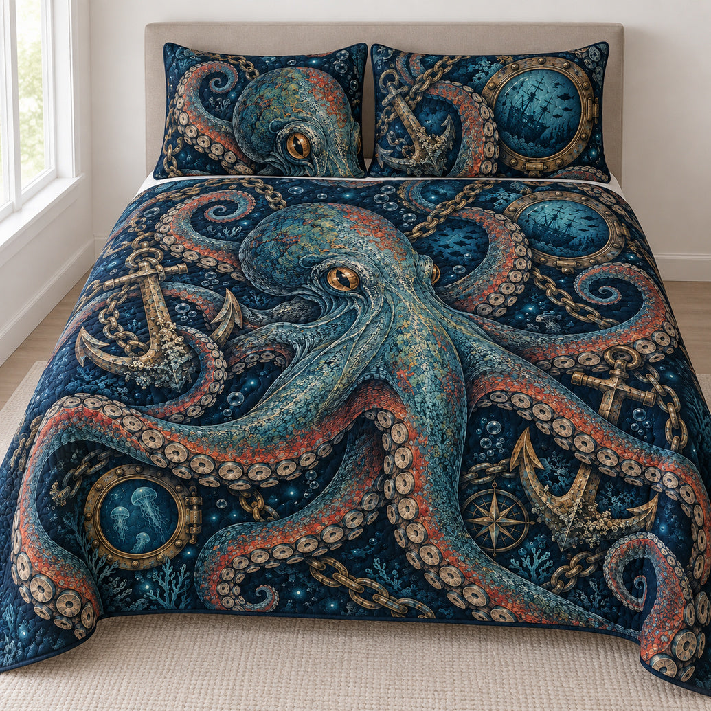 Abyssal Anchor Octopus Bedding Set