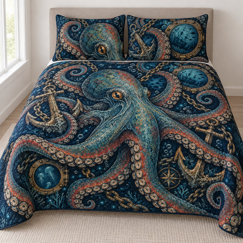 Abyssal Anchor Octopus Bedding Set
