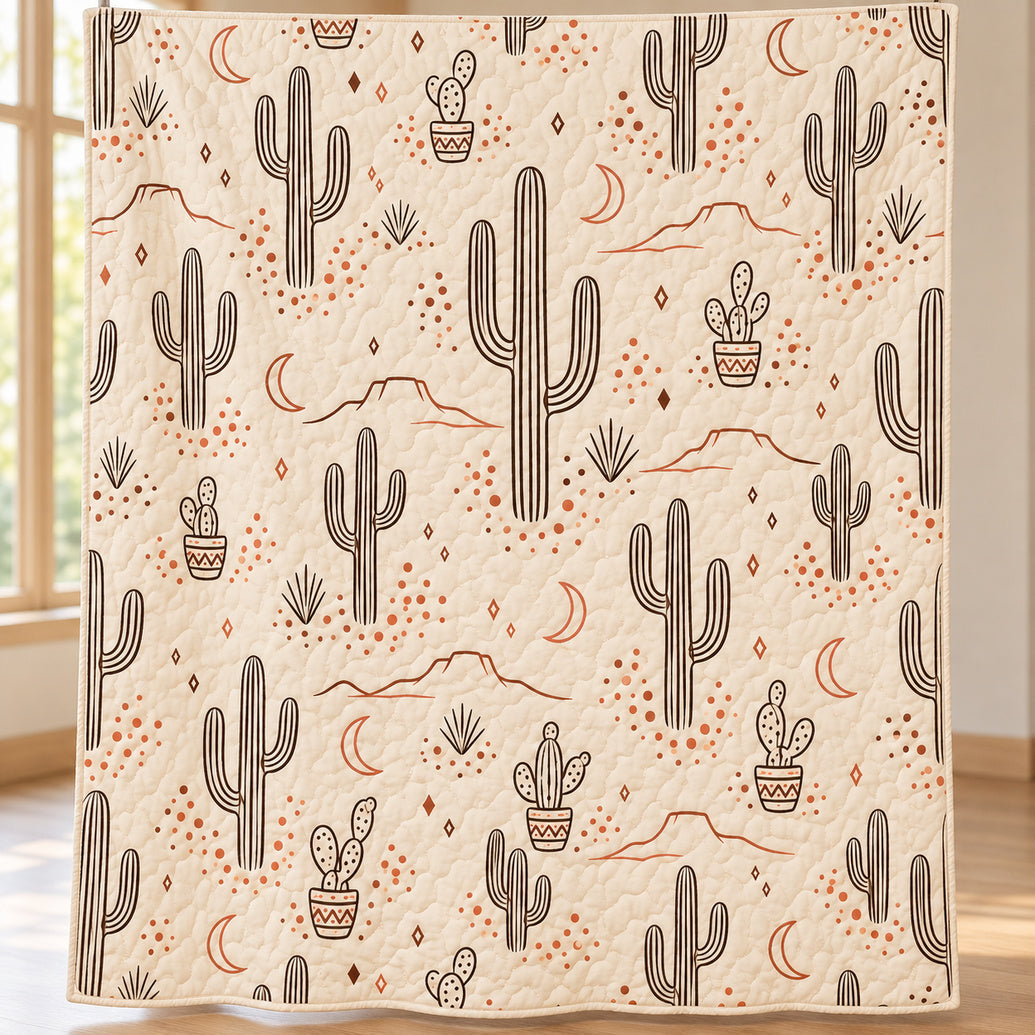 Canyon Dot Saguaro Quilt Blanket