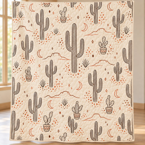 Canyon Dot Saguaro Quilt Blanket