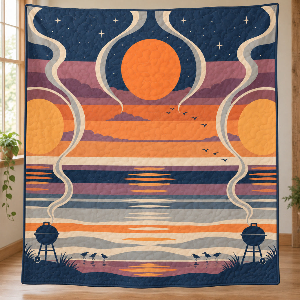 Twilight Smoke Horizon Quilt Blanket