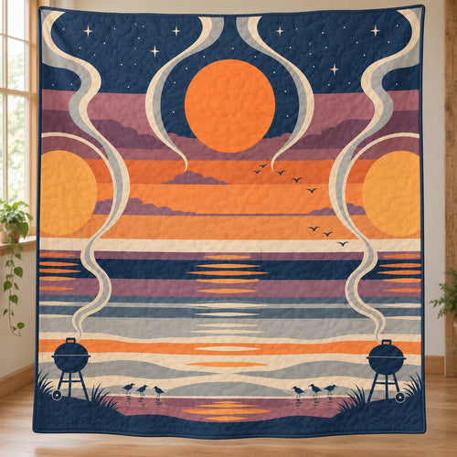 Twilight Smoke Horizon Quilt Blanket