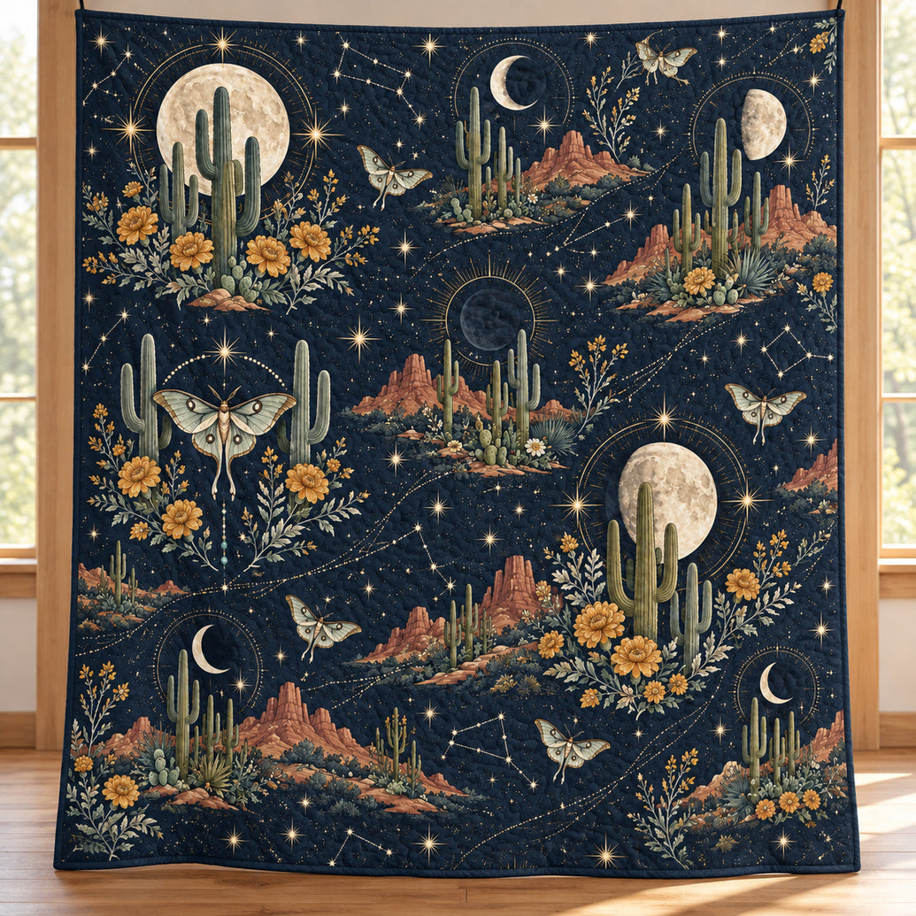 Saguaro Moonwheel Bedroom Quilt Blanket