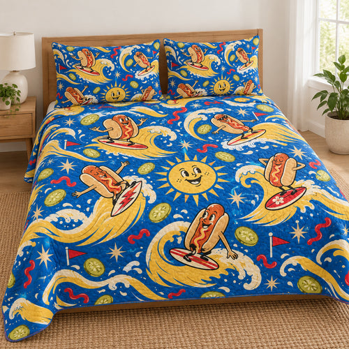 Mustard Swell Hotdog Club Bedding Set