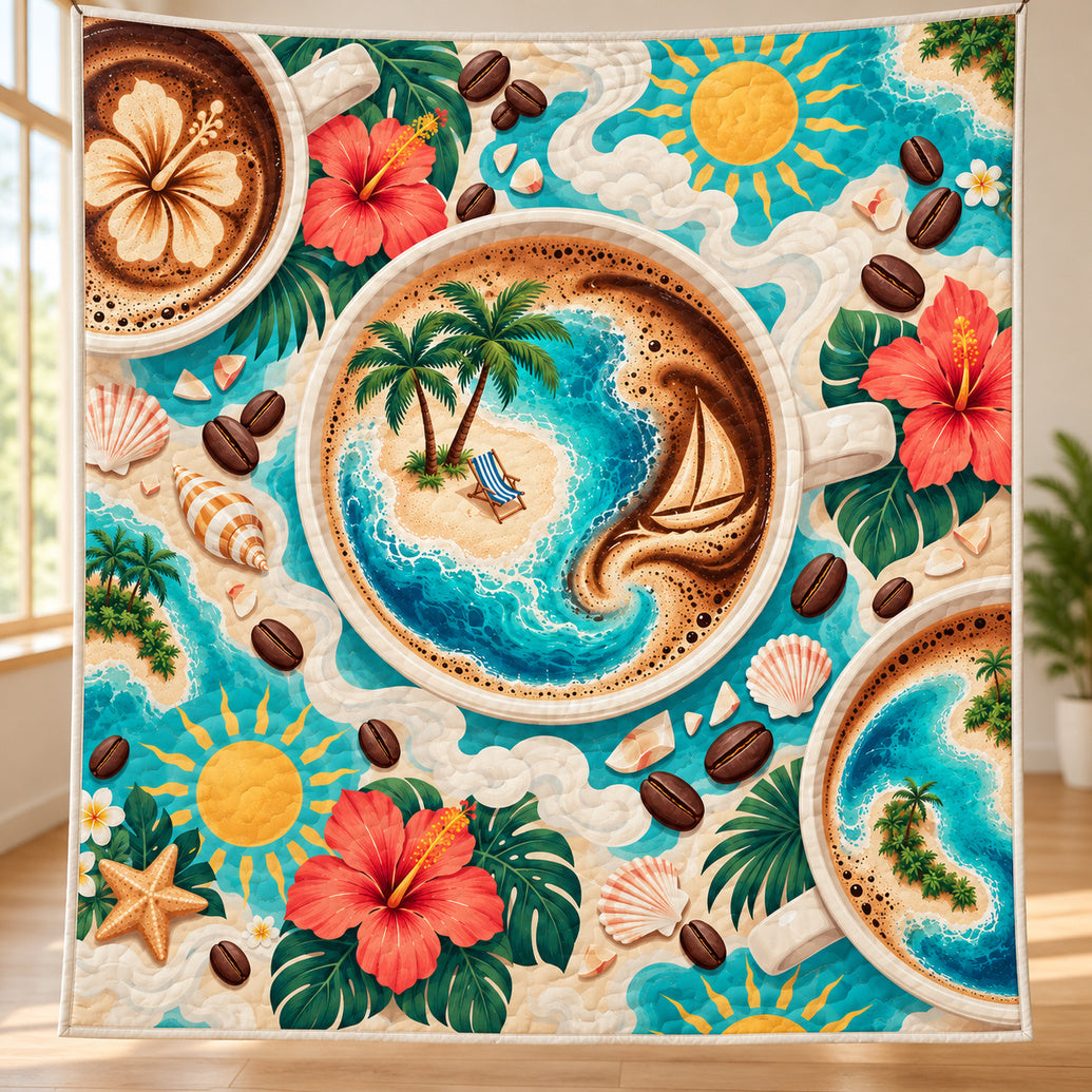 Pocket Island Pour-Over Quilt Blanket