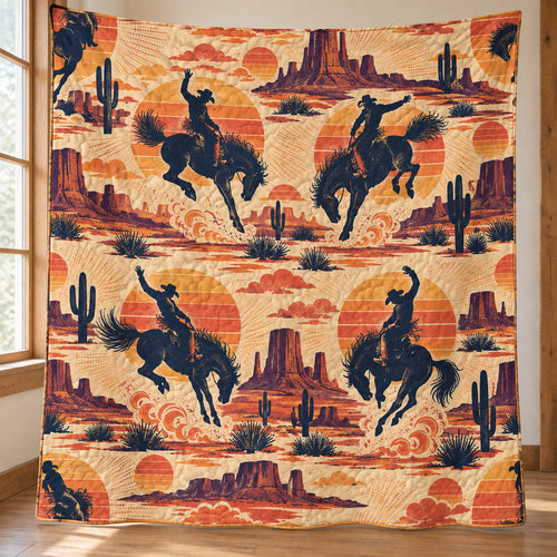 Bronco Horizon Reel Quilt Blanket